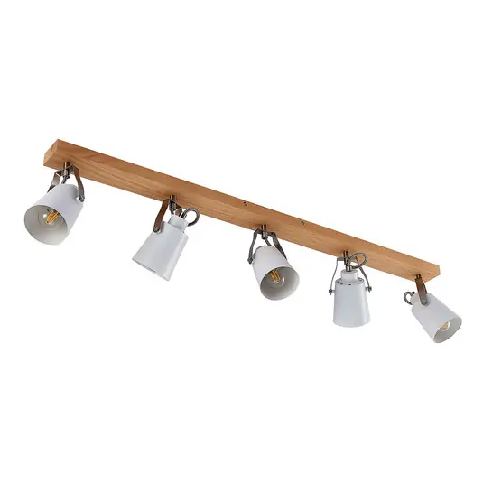 Blana 5 Deckenleuchte White/Wood - Lindby Sonderangebot