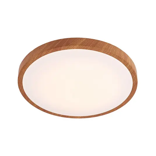 Echt Mynte Round LED Deckenleuchte Ø42cm Wood/White - Lindby
