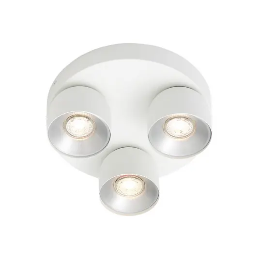 Billig Pitcher Downlight, weiß/silber, 3-flg., rund - Nordlux