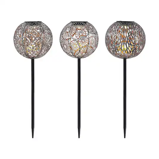 Vilani LED Solarzelle Gartenleuchte 3 pcs. Silver - Lindby Expressversand