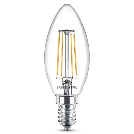 Rabatt Leuchtmittel LED 4,3W Glas Kerzen (470lm) E14 - Philips