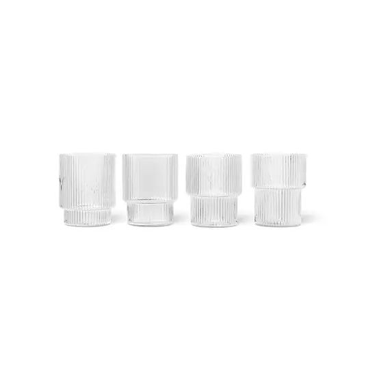 Ripple Glass Set of 4 Clear - Ferm Living Mega-Angebot