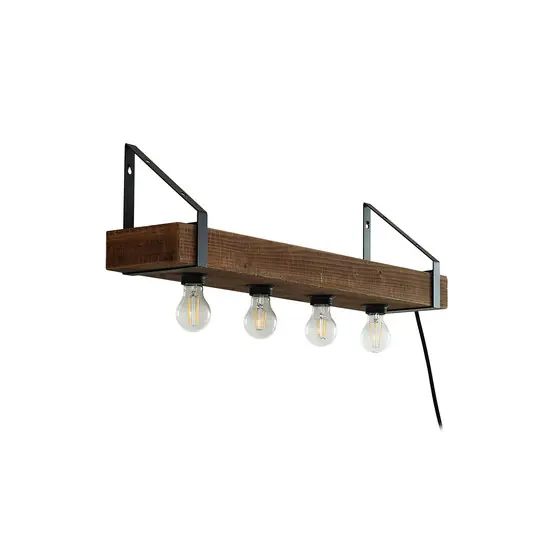 Expressversand Vatana Wandleuchte w/USB Holz - Lindby