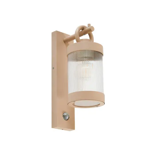 Top-Seller Yrene Außenwandlampe, 20 cm, beige, Sensor, Riffle - Lindby