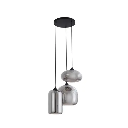 Marla Hängeleuchte, rauchgrau, 50 cm, Rondell, Glas - Lindby Solange Der Vorrat Reicht