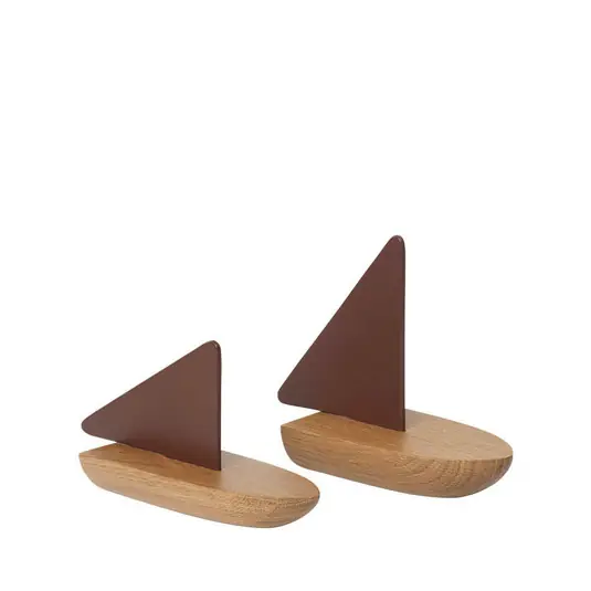 Opty Boat Bildhauerei 2er-Set Dunkel Pecan/Oak - Ferm Living Solange Der Vorrat Reicht