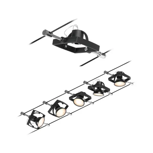 Begrenztes Angebot Wire Mac II Seilsystem, 5-fl. 5 m schwarz - Paulmann