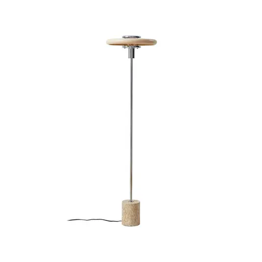Mega-Angebot Branford Stehleuchte, beige, Retro, Metall/Travertin - Lindby