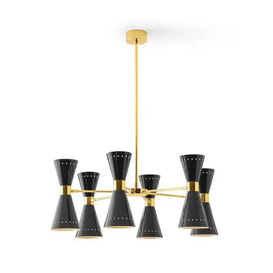 Megafono Pendellampe, schwarz, 80 cm, 12-flg. - Stilnovo Preisknaller