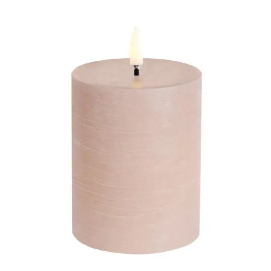 Kracherpreis PILLAR LED-Kerze, beige, Höhe 10 cm, Wachs - Uyuni Lighting