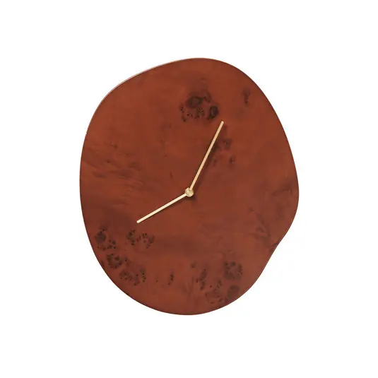 Melt Wanduhr, braun, Maserholz, Höhe 33 cm - ferm LIVING Sichere Zahlung