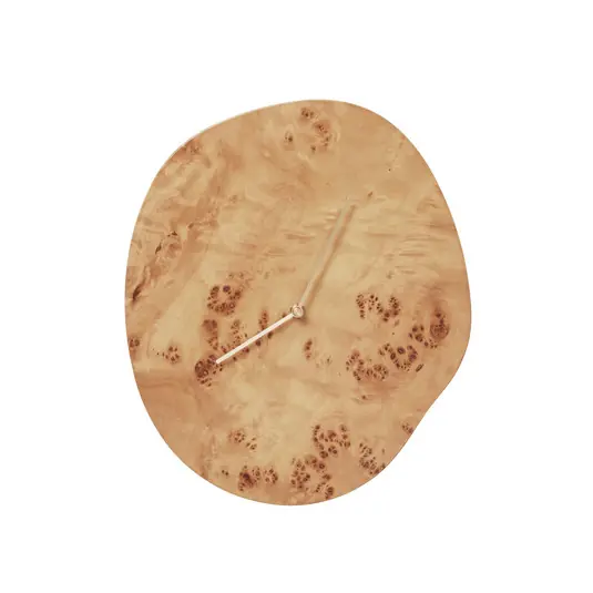 Expressversand Melt Wanduhr, natur, Maserholz, Höhe 33 cm - ferm LIVING