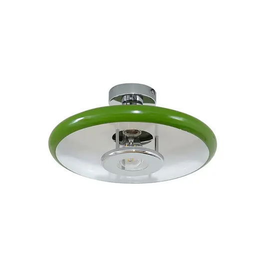 Sofort Bestellen Branford Deckenlampe, Retro, Ø 35 cm, grün, Metall - Lindby