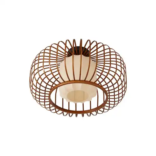 Top-Angebot Davella Deckenleuchte, Ø 50 cm, Bambus, Textil - Lindby