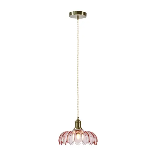 Echt Kurage Hängeleuchte, altmessing/rosa, Glas, Ø 26 cm, E27 - Markslöjd