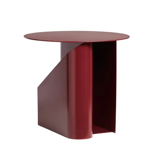 Sentrum Couchtisch, dunkelrot, Metall, Ø 40 cm - Woud Versand Am Gleichen Tag