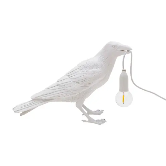 Bird Lamp Waiting Tischleuchte Außen Weiß - Seletti Markenprodukt