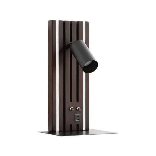 Top-Seller Tiron LED-Wandleuchte, Höhe 35 cm, Eiche, USB - Lucande