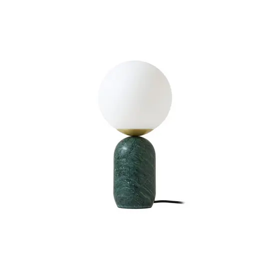 Neue Ware Lennes Tischleuchte, Ø 20 cm, Glas, grün, Marmor- Lindby