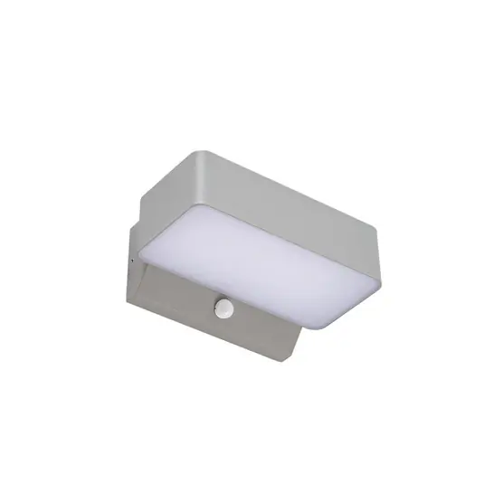 Wochenendangebot Fando LED-Außenwandleuchte, silber, 22,5 cm, Sensor, IP44 - Lindby