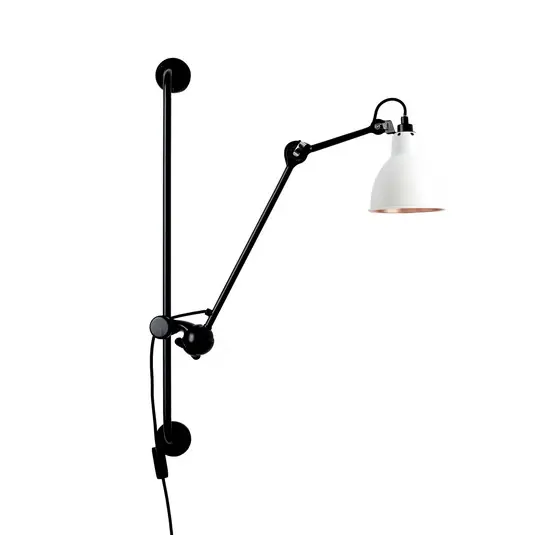 210 Wandleuchte schwarz/weiß/kupfer - Lampe Gras Schnäppchen