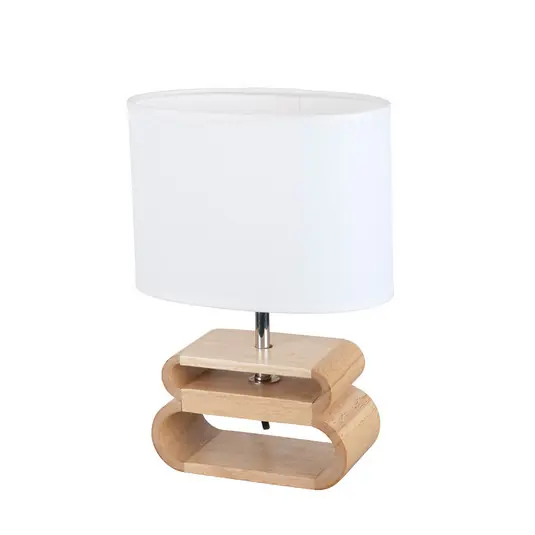 Preisknaller Oslo Tischleuchte weiß/holz hell Höhe 30 cm - Corep SAS