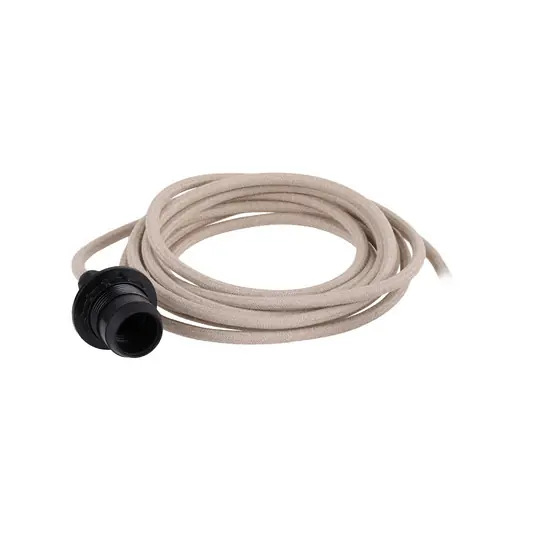 E27-Lampenfassung, beige, Stecker, 5 m, IP44 - Watt & Veke Meistverkauft