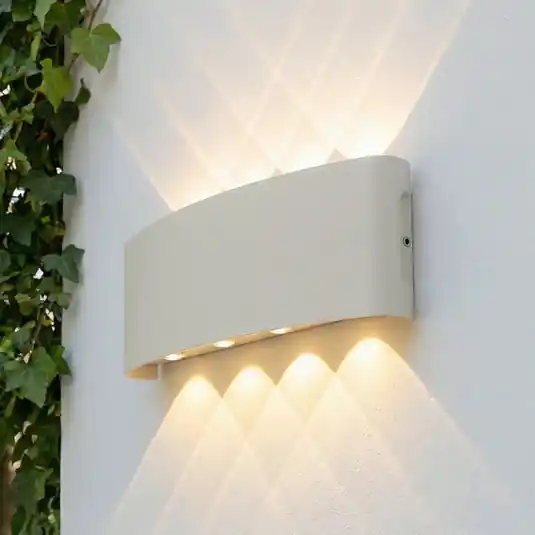 Ithan LED-Außenwandleuchte, weiß, 5-flammig, 27 cm - Lindby Solange Der Vorrat Reicht