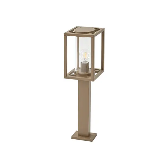 Neu Ferda Wegeleuchte, IP44, E27, 60 cm, braun, Glas - Lucande