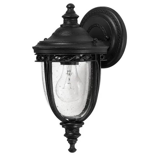 Billig English Bridle Wandlaterne, IP44, Ø16,5cm, schwarz - Elstead