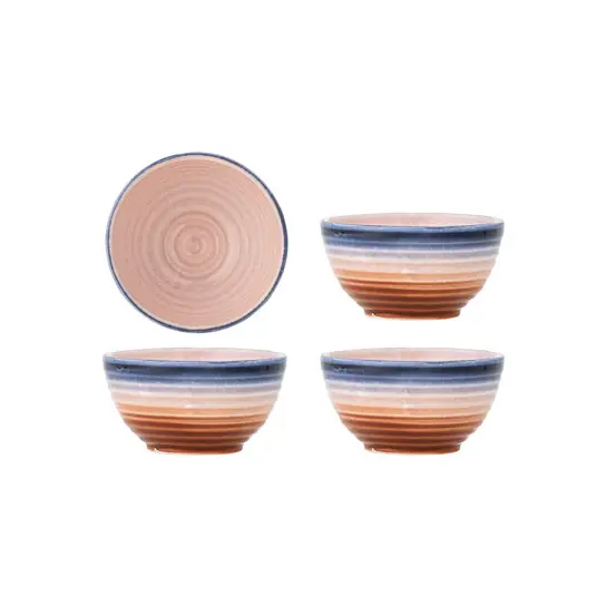 Finale Aktion Tatum Schale 5cm orange/blau 4er-Set Keramik - Bloomingville