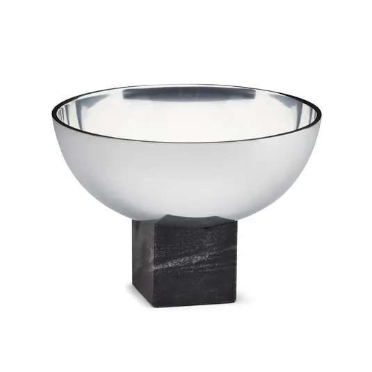 Sapoto Schale, schwarz/silber, Ø 14 cm, Alu, Marmor - Gejst Preis Gesenkt