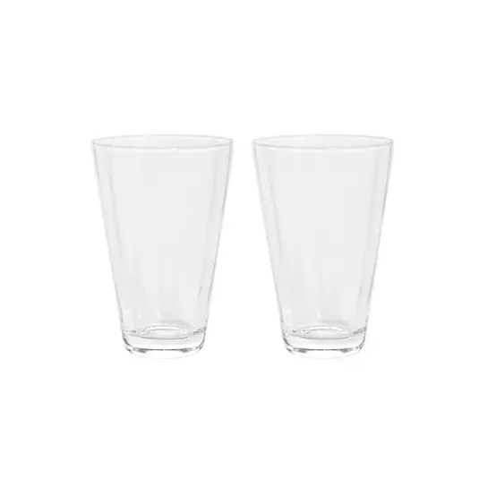 Angebot Yuka Groove Glas, klar, 10 cm, 2er-Set - OYOY Living Design