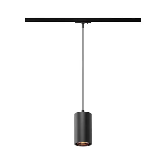 Markenware Asto Tube Pendelleuchte für 1-Phasen-Schiene, schwarz, GU10 - SLV