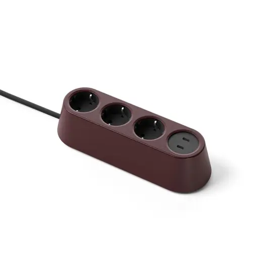 NOMAD BLOCK Steckdose dunkelrot 3TypF+USB - Forming Function Heißes Angebot