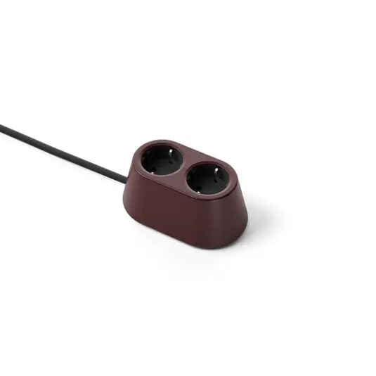 NOMAD BLOCK Steckdose dunkelrot 2 x Typ F - Forming Function Markenware