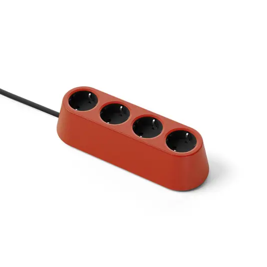 Schnäppchen NOMAD BLOCK Steckdose, hellrot, 4 x Typ F - Forming Function