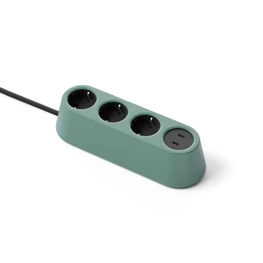 NOMAD BLOCK Steckdose grün 3x Typ F + USB - Forming Function Meistverkauft