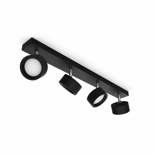 Markenware Bracia LED-Deckenspot 4-flammig, schwarz - Philips