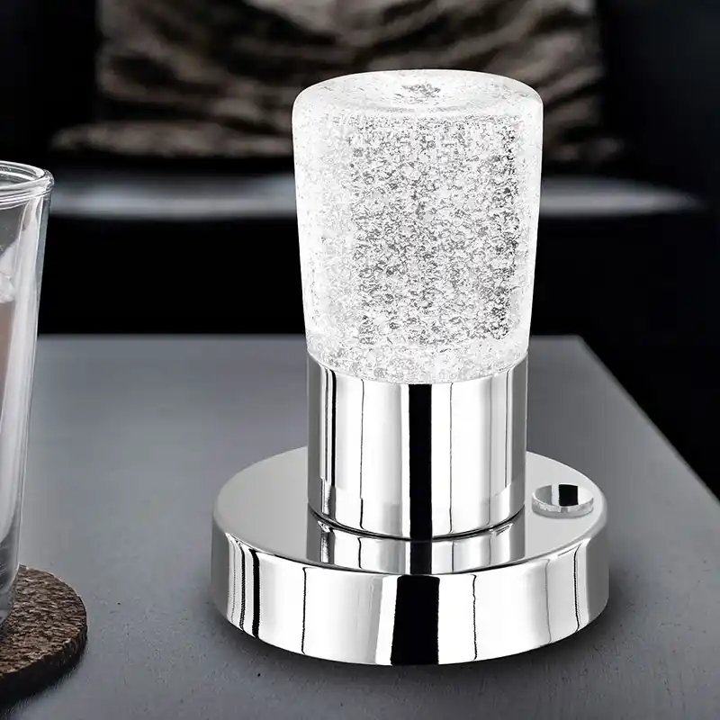 Chrom Tischleuchte Antik, Merle, 4,3W, 3000K LED, mit Schalter Nur Für Kurze Zeit