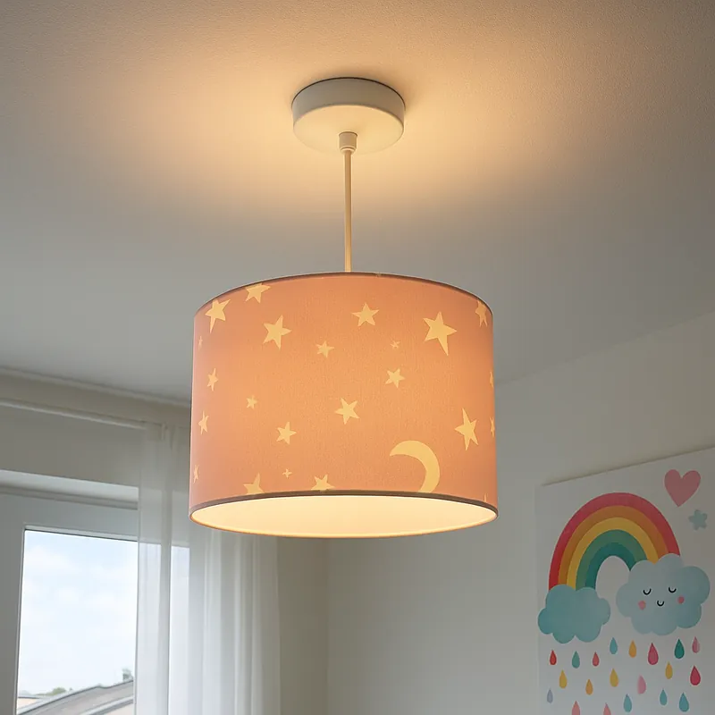 Pink Kinder Pendelleuchte Stars, Stoff Finale Aktion