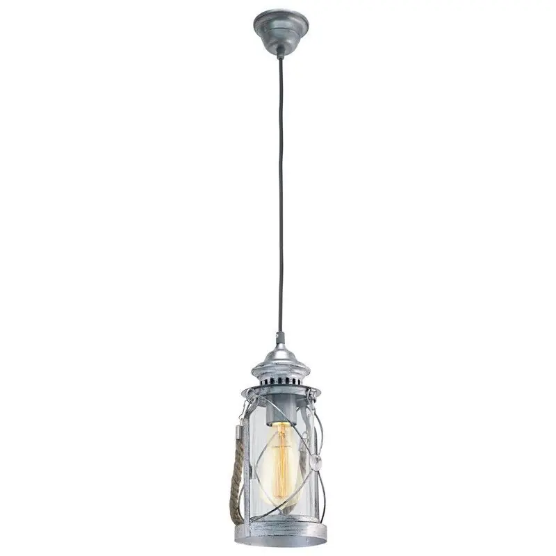 Silberne vintage Pendelleuchte Glas, Abetone Top-Angebot