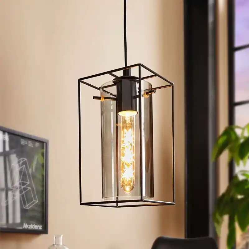 Neue Kollektion Schwarze industrielle Pendelleuchte Glas, Aprica