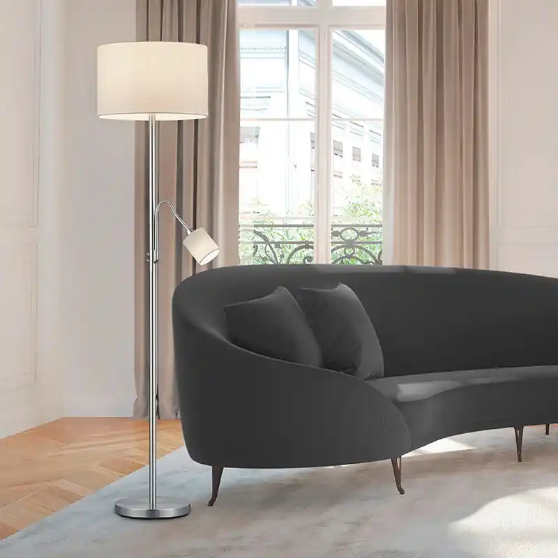 Heißes Angebot Nickel Stehlampe Modern, Ledbury, mit Schalter