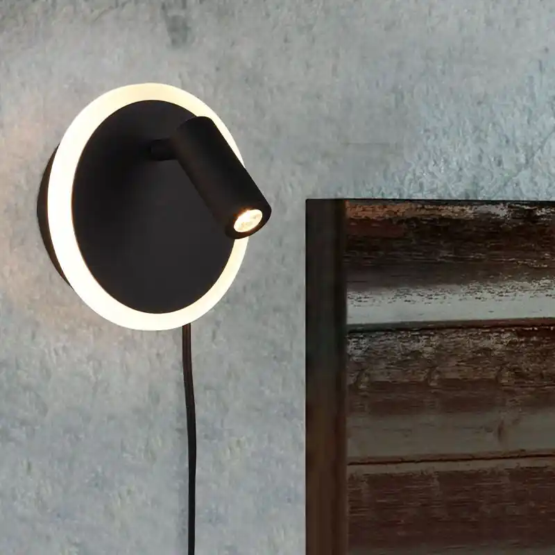 Begrenztes Angebot Schwarze Wandleuchte Modern, Sirias, 5W, 3000K LED, mit Schalter