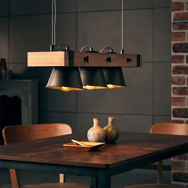 Neu Holz Pendelleuchte Braun, Audrey