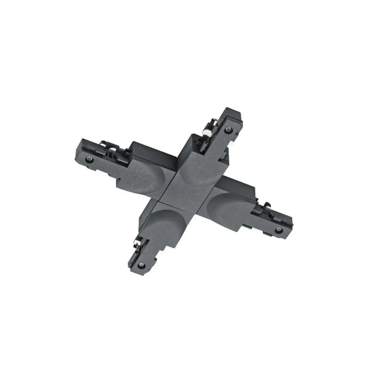 Aktuell Schwarzer Kreuzstecker für 2-Phasen-Schienenbeleuchtung
