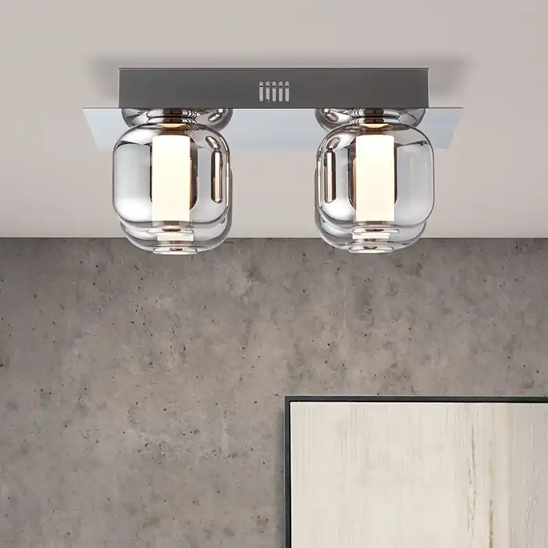 Schneller Versand Design Deckenleuchte Chrom, Emmely, 22W, 3000K LED