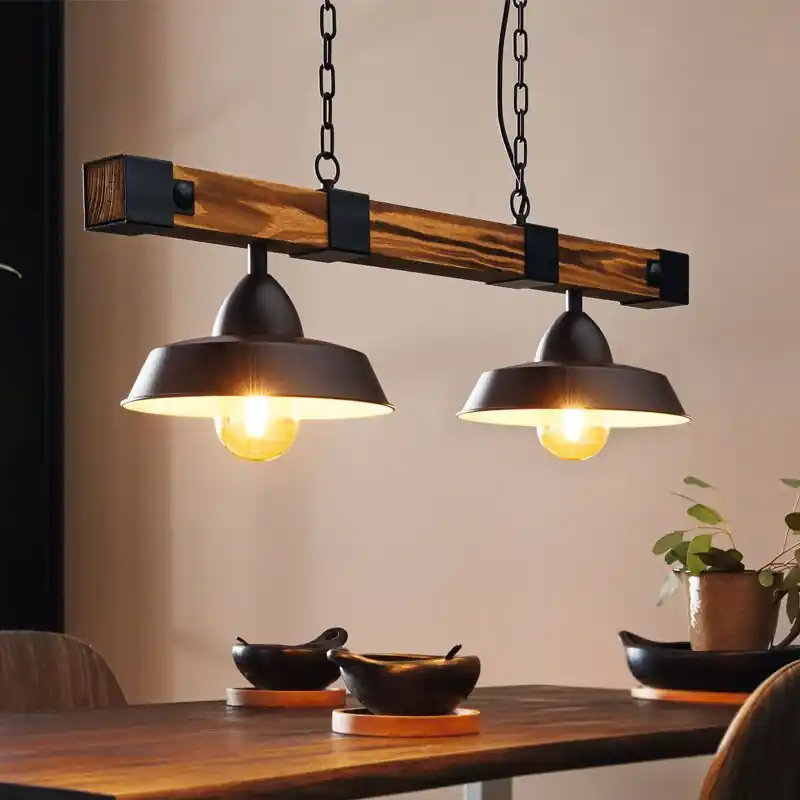 Holz Pendelleuchte Braun, Josia Abverkauf