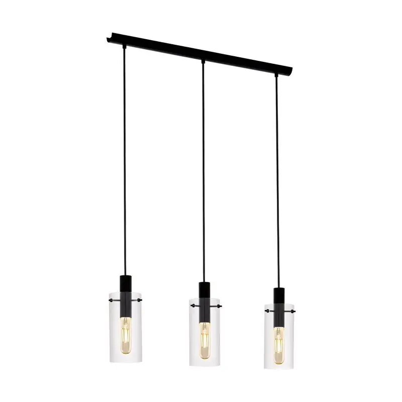 Geprüft Schwarze moderne Pendelleuchte Glas, Jovanni